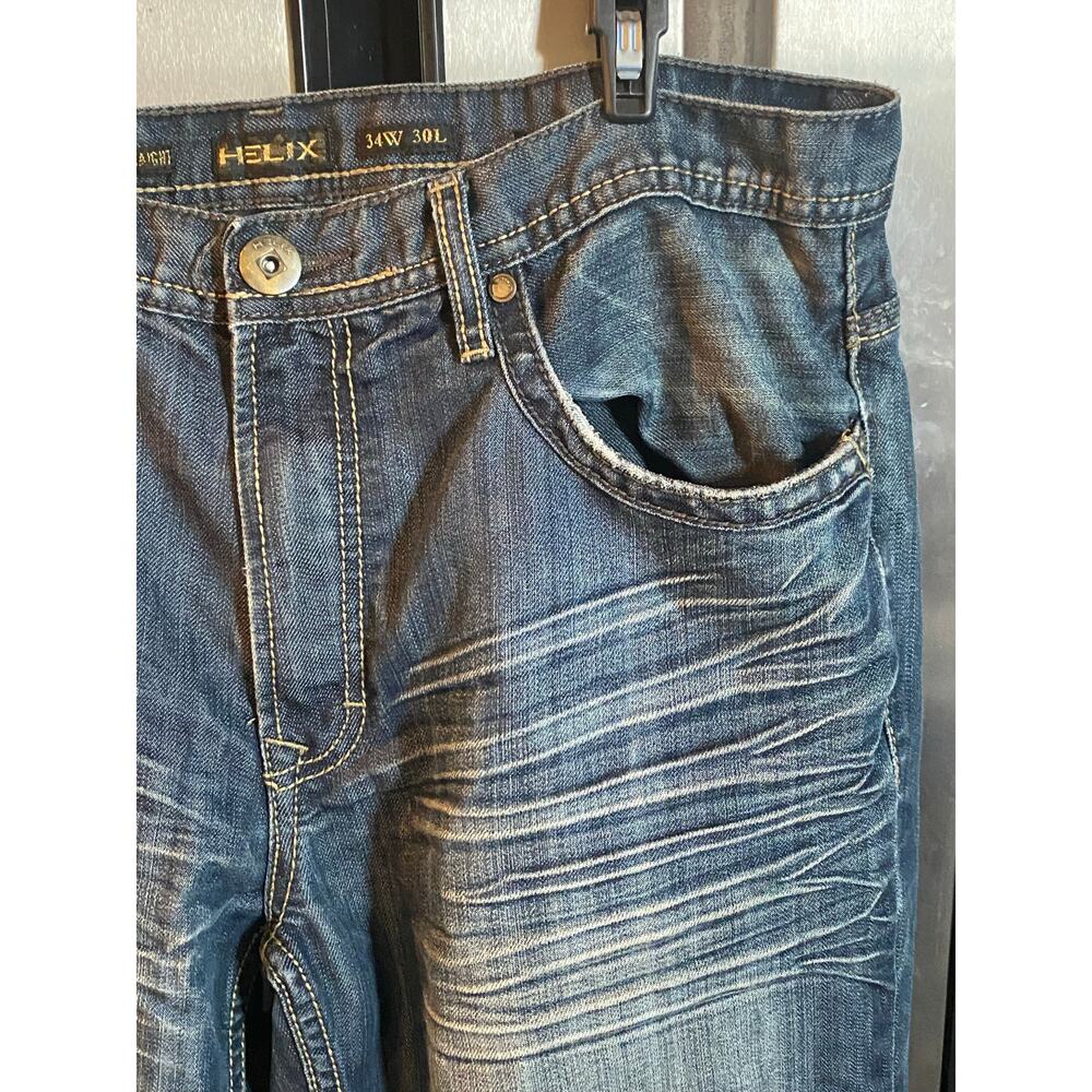 Vintage Y2K Helix Jeans w/ Embroidered Back Pockets 34x30 - Picture 8 of 12